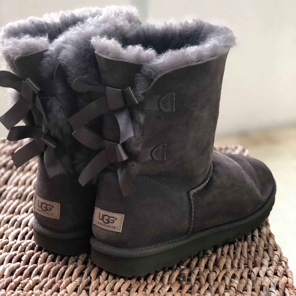 UGG Boots Bailey Bow Grey Size 10